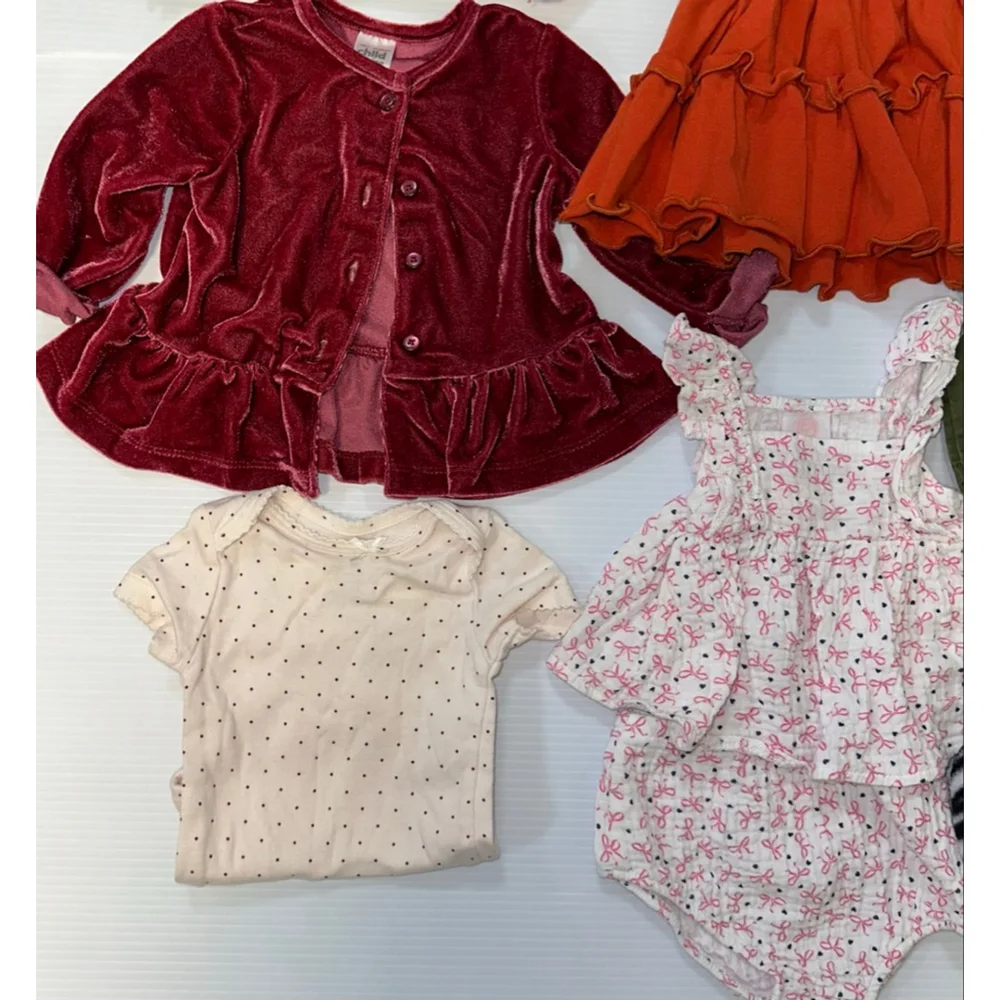 Lot of 10 Items Baby Girl Mixed Brands Bundle 0-3 Months Multi-color